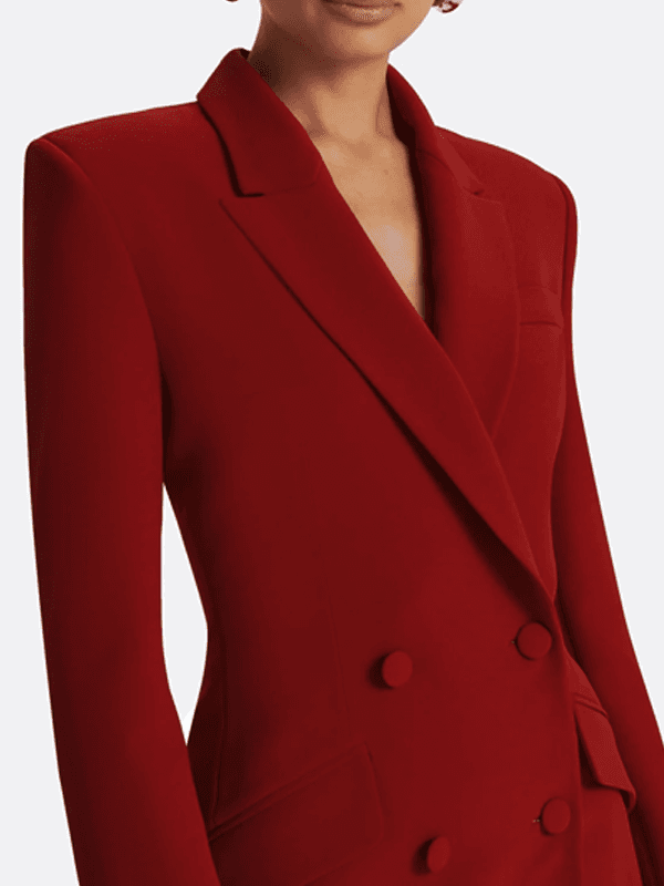 Red Double-Breasted Blazer And Trousers 2-Piece Suit