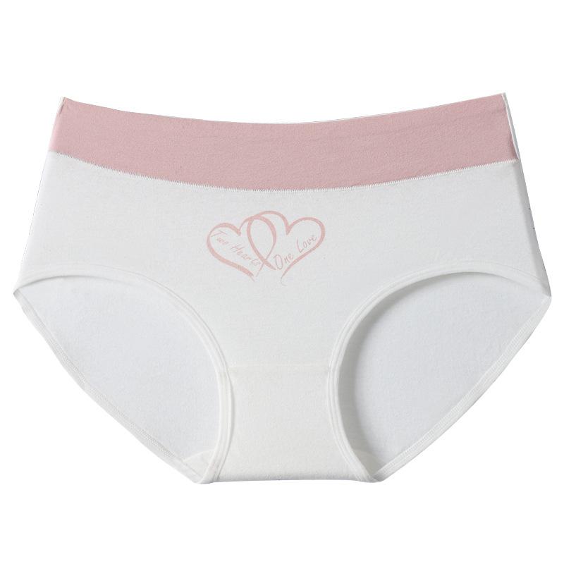 High-waisted Pure-cotton Cute Girls And Womens Tummy-control Briefs