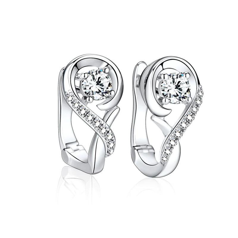 Korean Fashion Classic Silver Elegant Womens Musical Note Earrings Jewelry