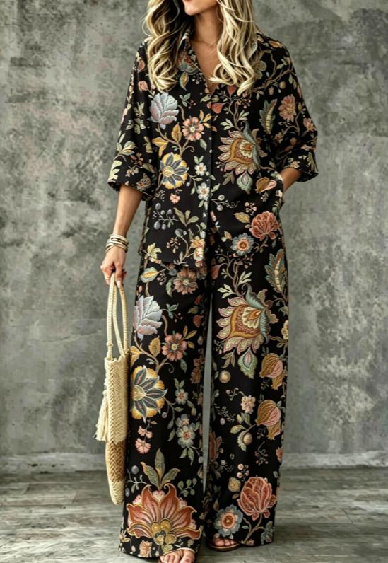 Spring Summer Womens Shirt Set With Digital Print