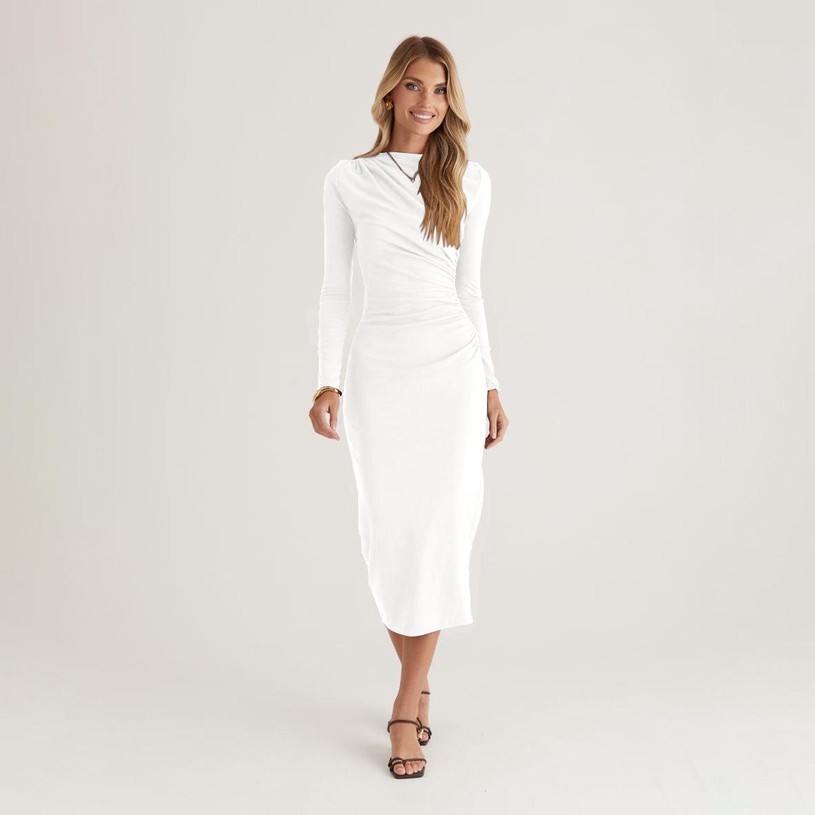 High-grade Sense Dress Pleated Shoulder