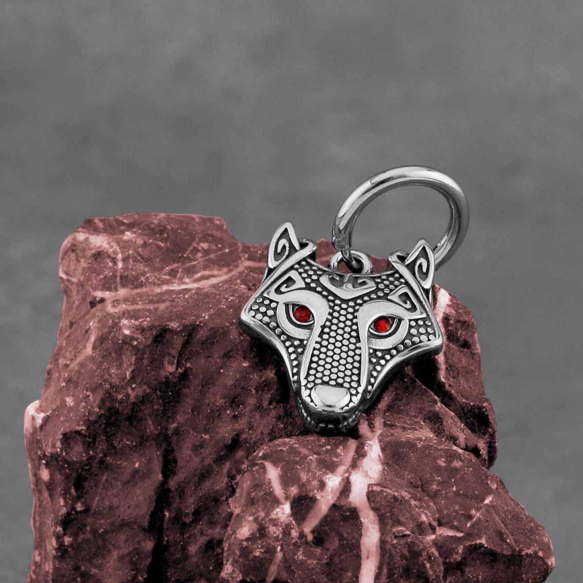 Stainless Steel Viking Celtic Wolf Head Earrings