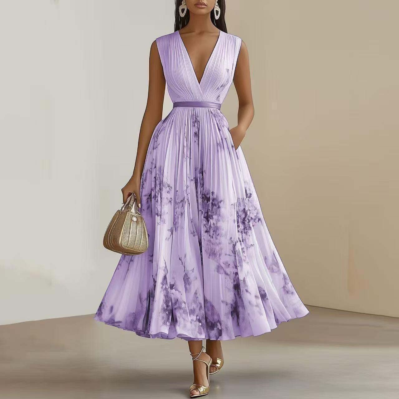 Fashion Printed Sleeveless Dress Women