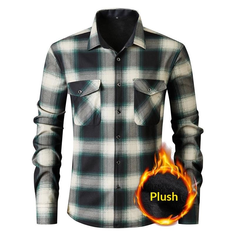 Mens Fashionable Casual Cotton-Quilted Long-Sleeve Cardigan