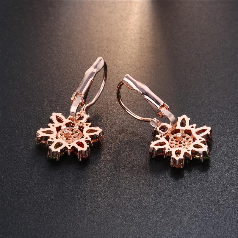 Mixed-color Zircon Crystal Earrings For Women