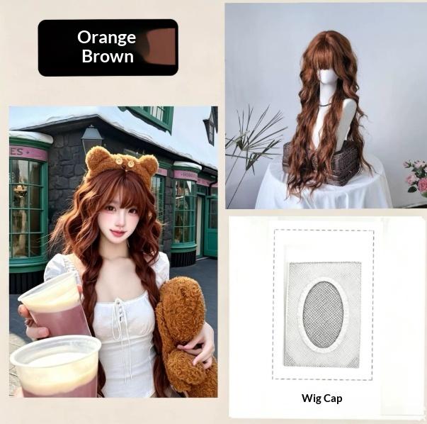 Natural Orange-brown Long Curls