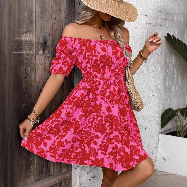 Comfort And Casual Commute Style Women's Printed Dress