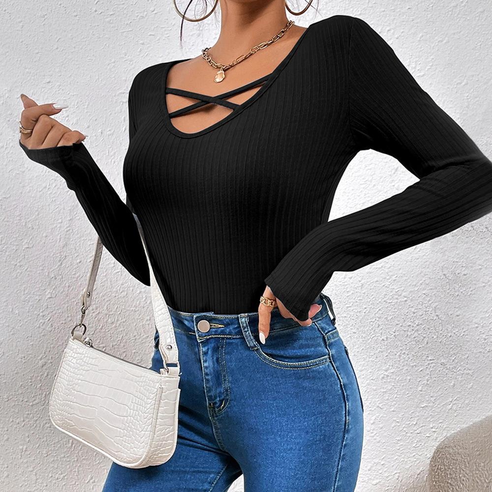 Slim Fit Slimming Long Sleeves Top For Women