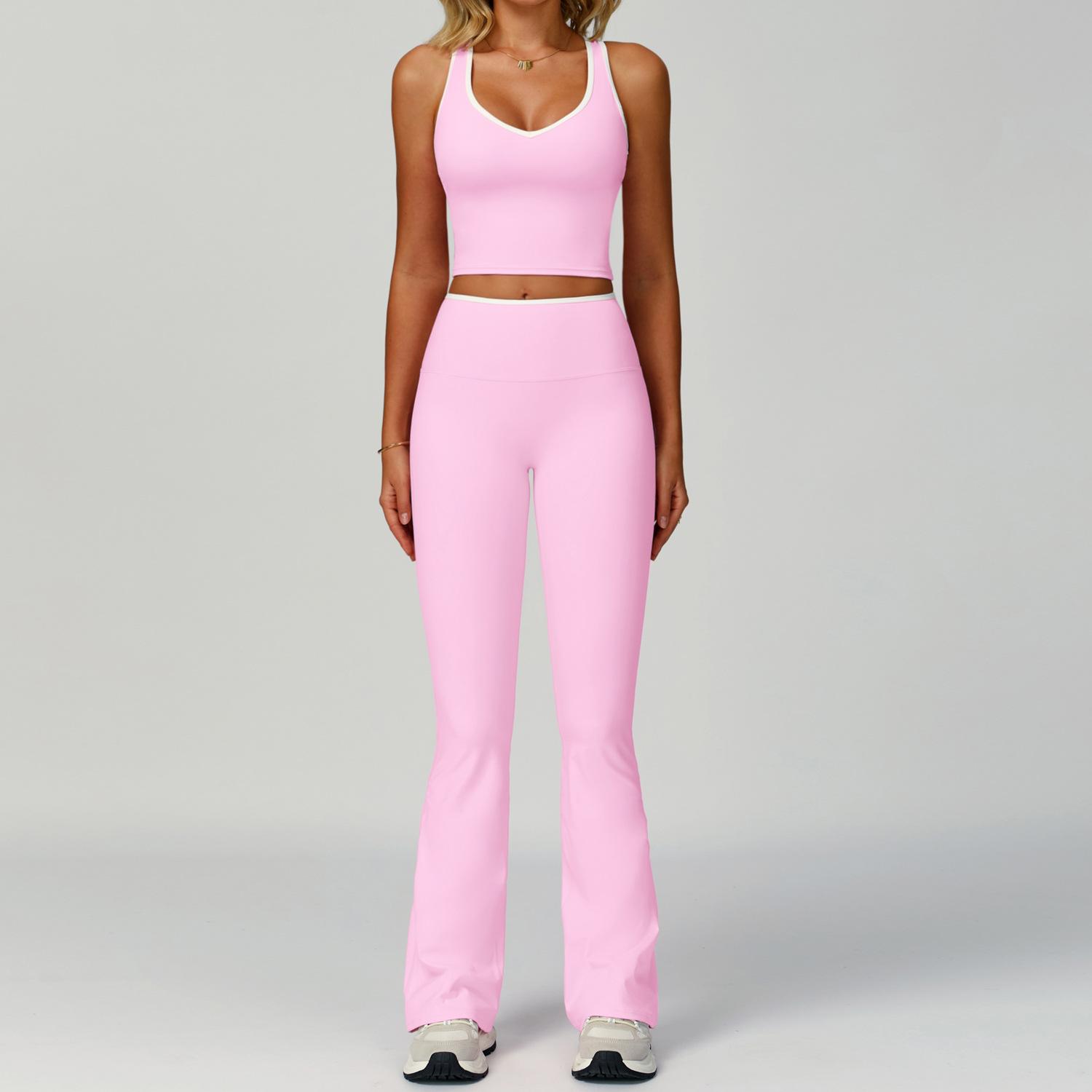 Cherry Pink / Vest and flared pants / S
