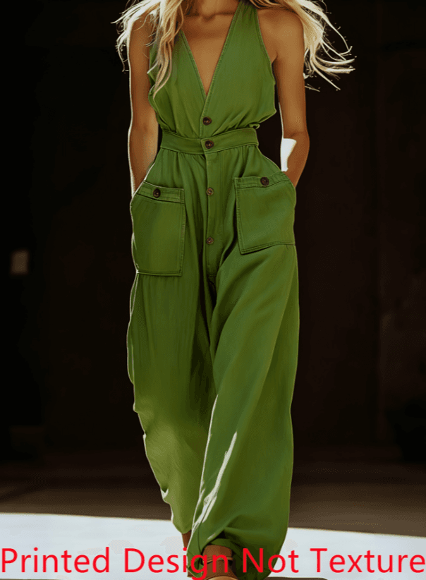 Workwear-style Waist-cinched Wide-leg Jumpsuit