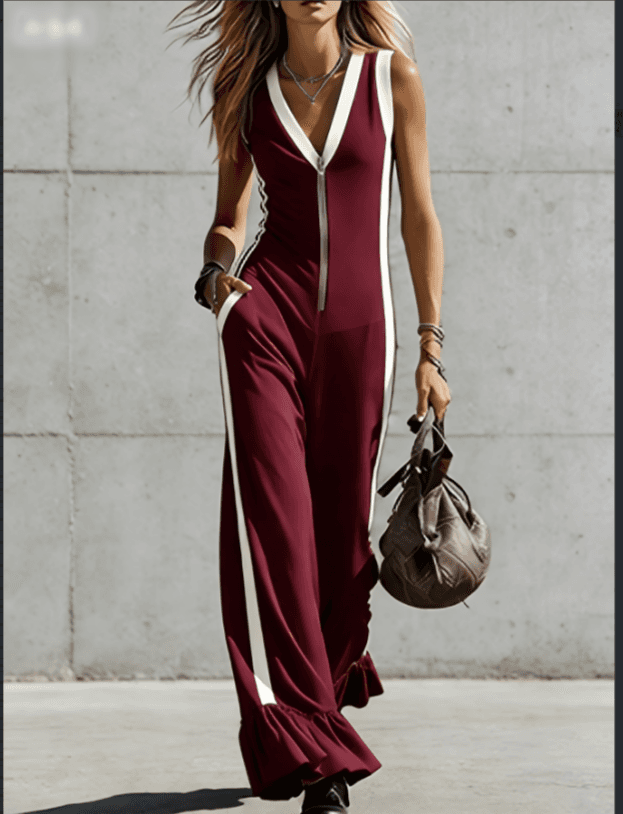 Sleeveless Waisted Jumpsuit