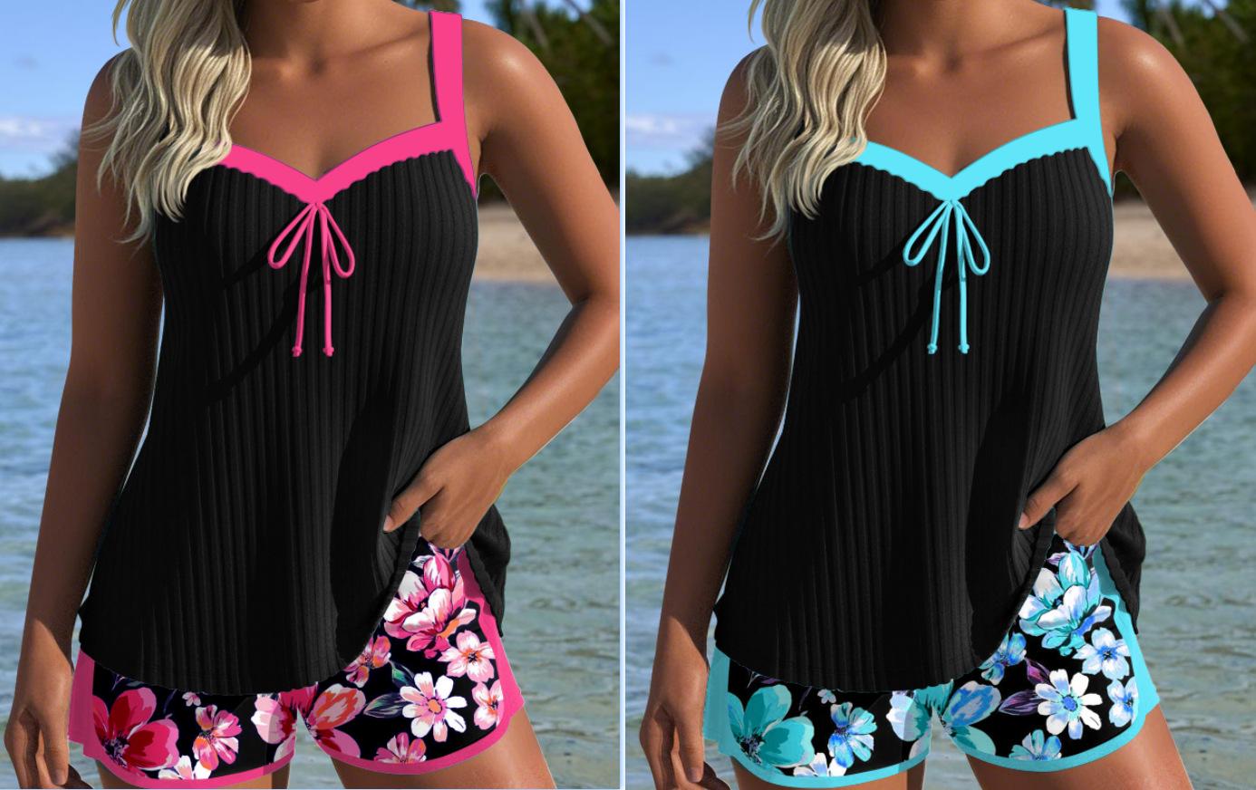 Shorts Sleeveless Printed Suit Beach Swimsuit