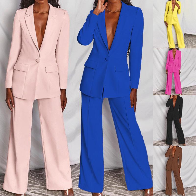 Hot Selling New Fashionable Professional Women's Clothing Long Sleeved Pants Business Suit Set For European And American Women