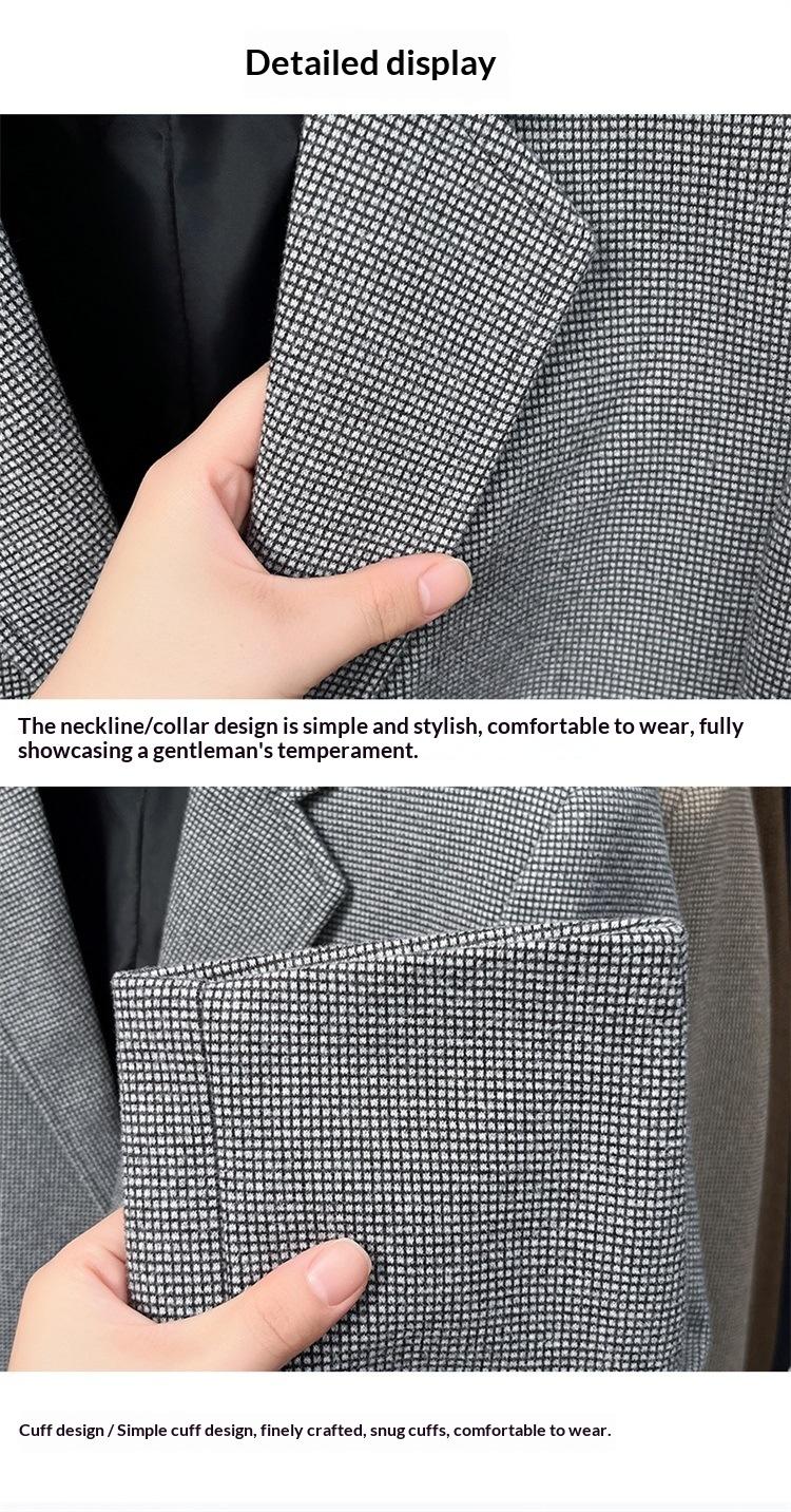 Lightly Mature-style Casual Mens Heavy Wool Suit For Spring And Autumn