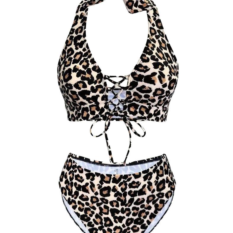 Womens High-Waisted Sexy Bikini Two-Piece Swimsuit