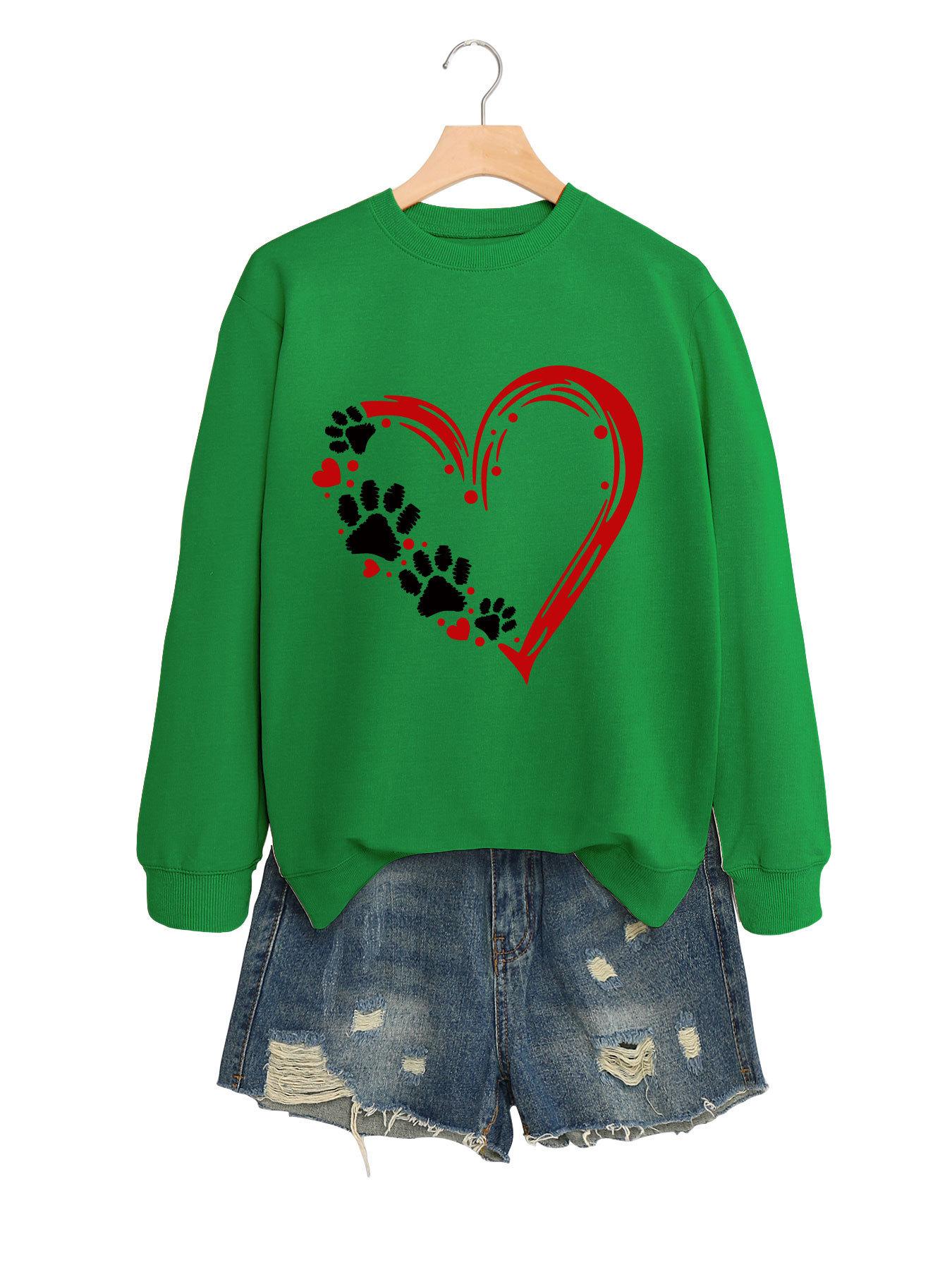 Fashionable Trendy Versatile Womens Top With Heart And Footprint Designs