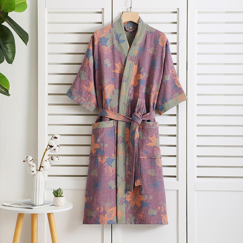 Women's Pure Cotton Double Gauze Bathrobe