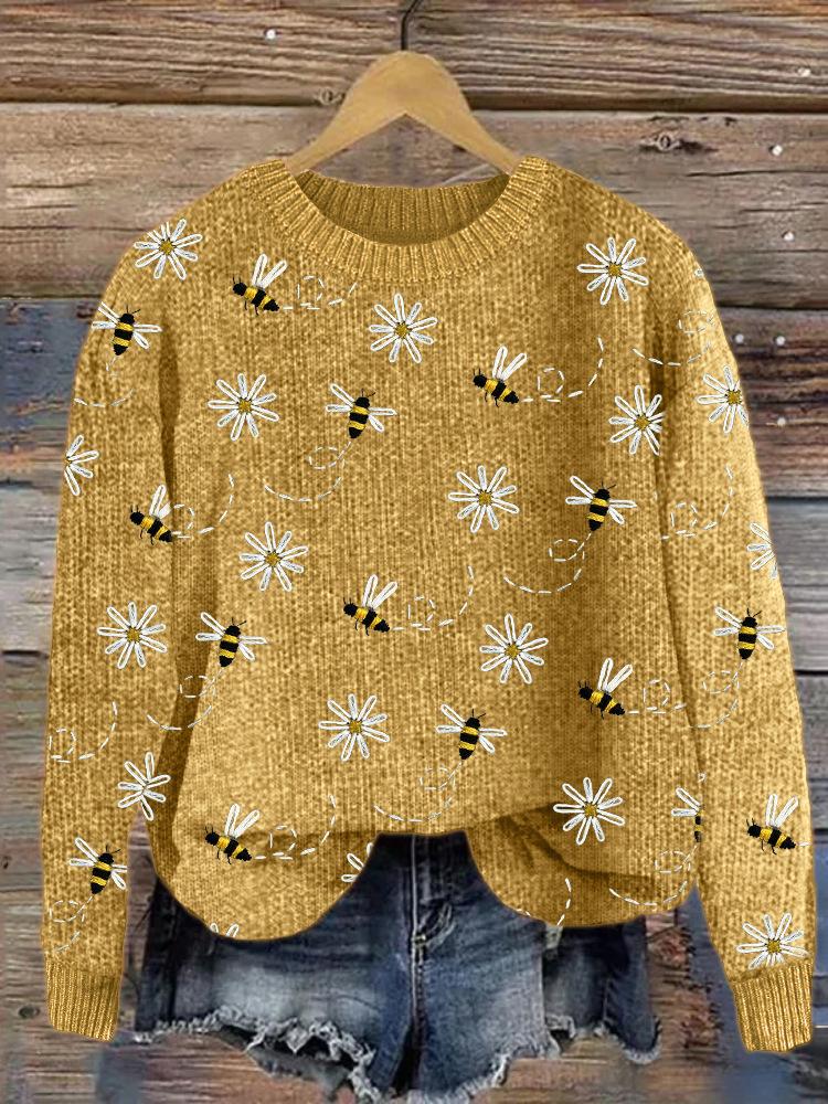 Womens Crew-neck Top With Animal Print