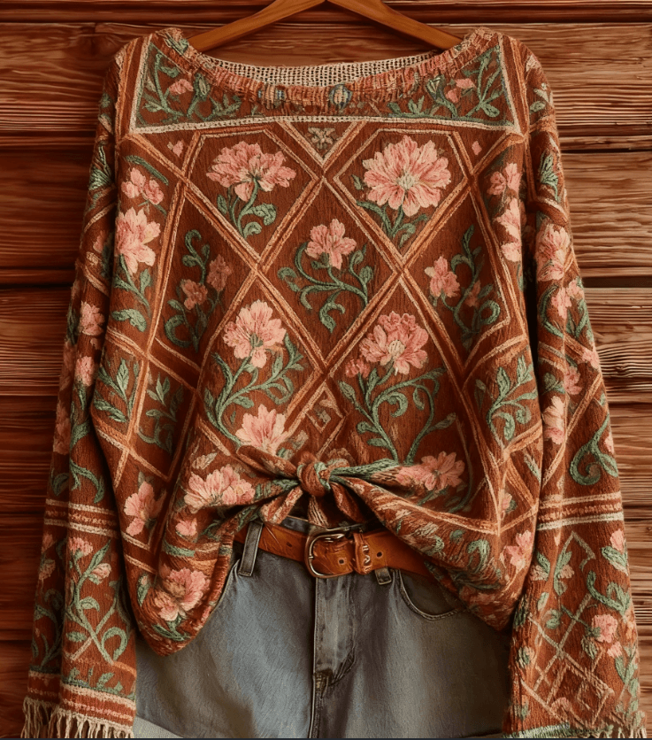 Lady Retro Style Long Sleeve