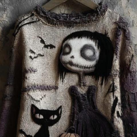 Womens Round-Neck Sweater For FallWinter In European And American Styles