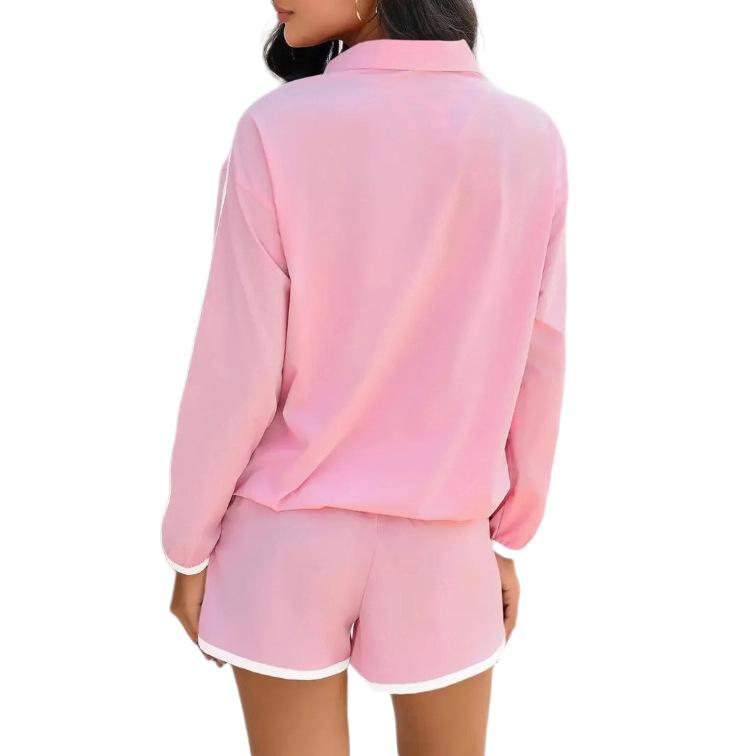 Color-block Striped Shorts Two-piece Set