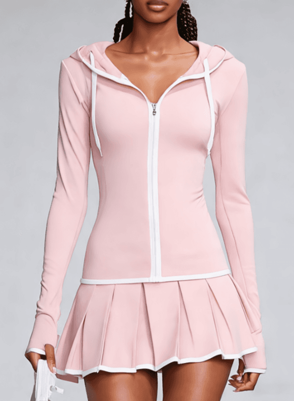 Color Blocking Hooded Sports Suit