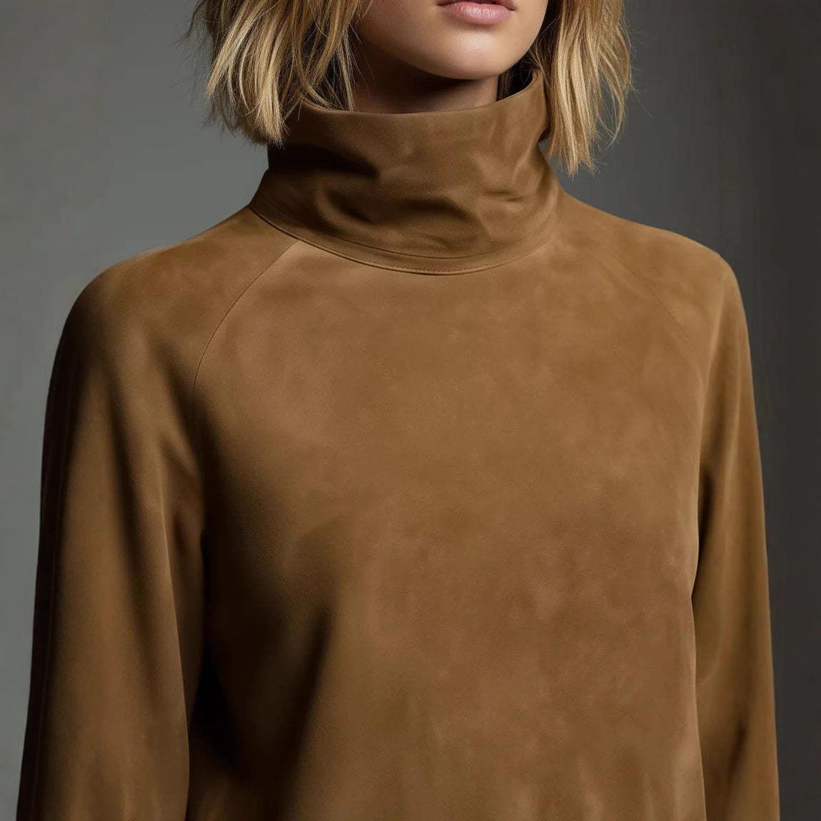Fashion High Collar Long Sleeve Dress For Women