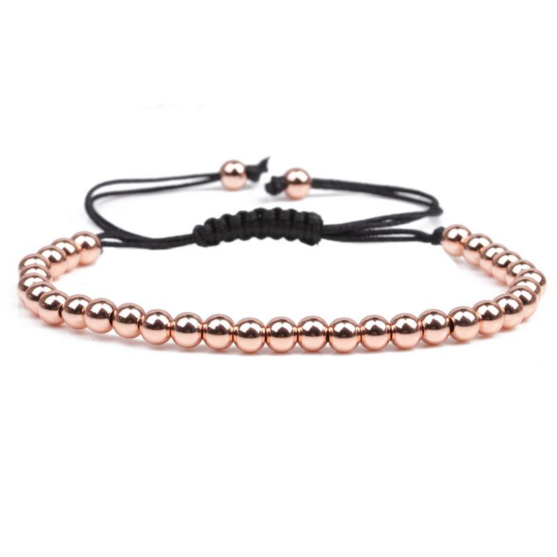 European And American-style Solid-color Silver-bead Braided Bracelet