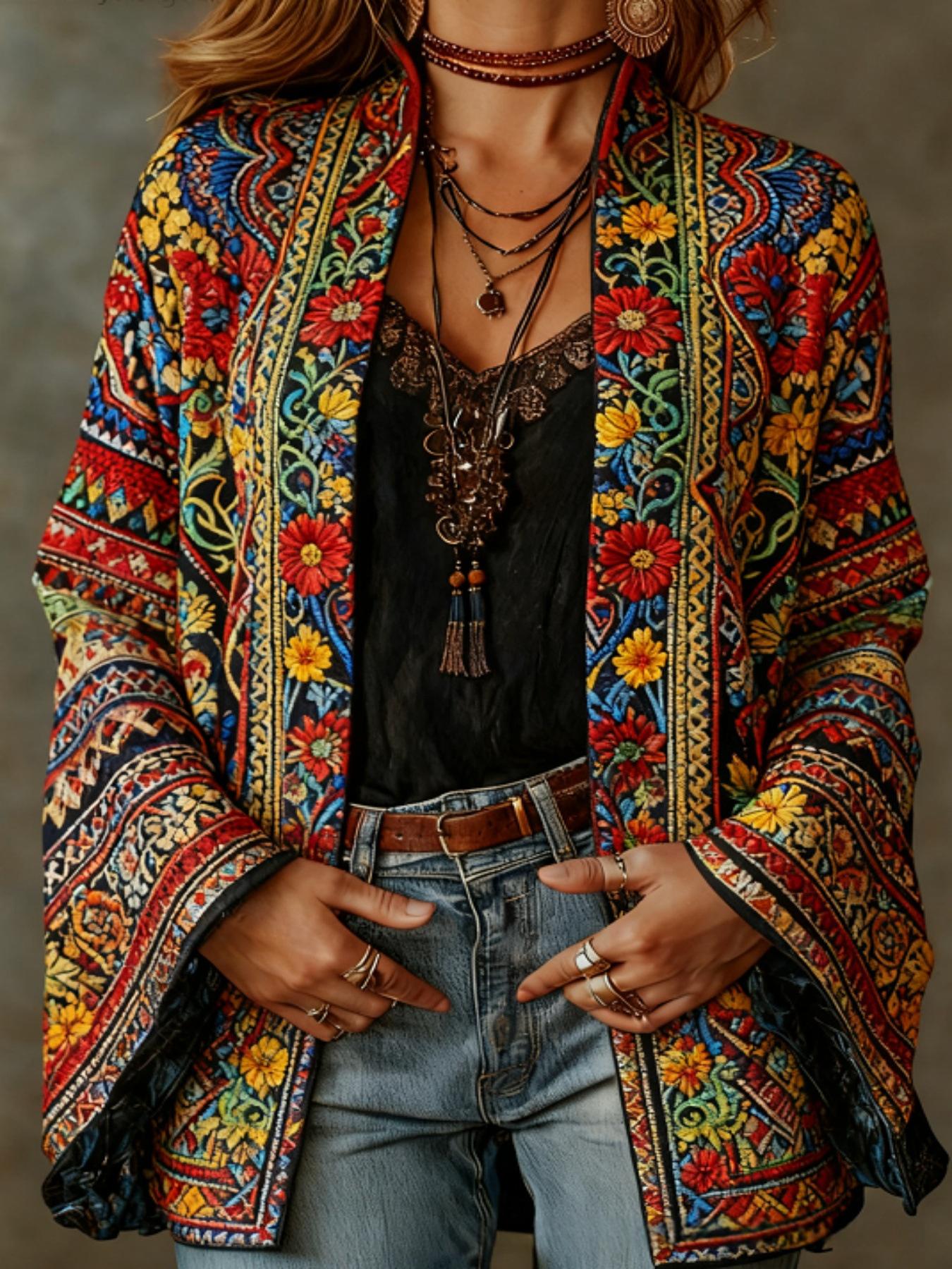 Women's Printed Elegant Artistic Retro Coat