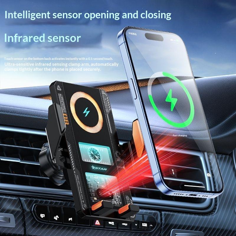 High-end Mechanical-style Wireless Charger With Automatic Sensing Designed Specifically For In-car Installation