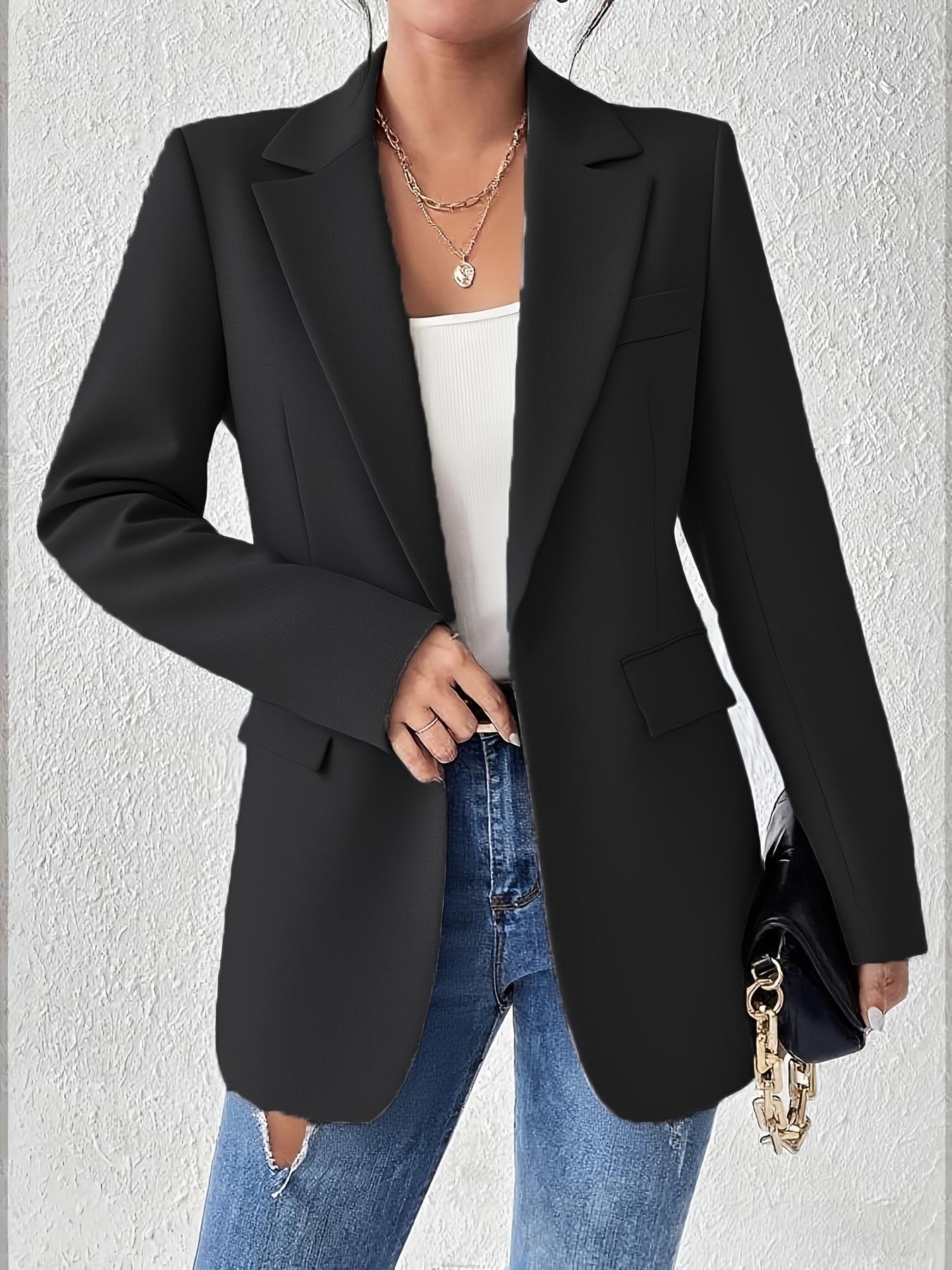 OL Commuter Notch-Neck Slim-Fit Cardigan Elegant Blazer