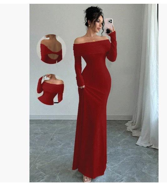 Women's  Off-shoulder Fashion Slim Temperament Sexy Sheath Dress