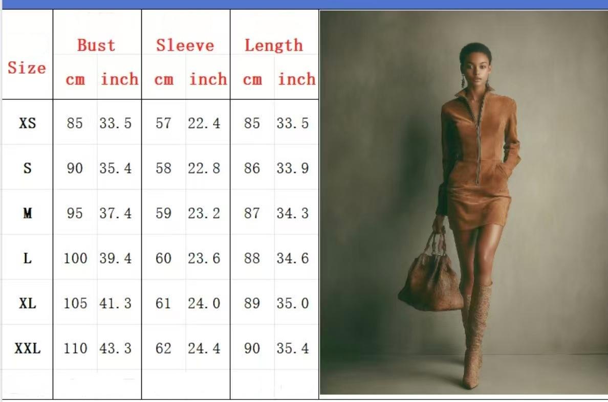 Deerskin Velvet French Long-sleeve Zipper Dress Short Skirt
