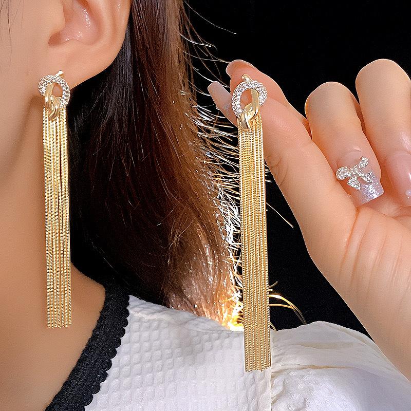 Fashionable Stud Earrings Elegant Long-style For Women