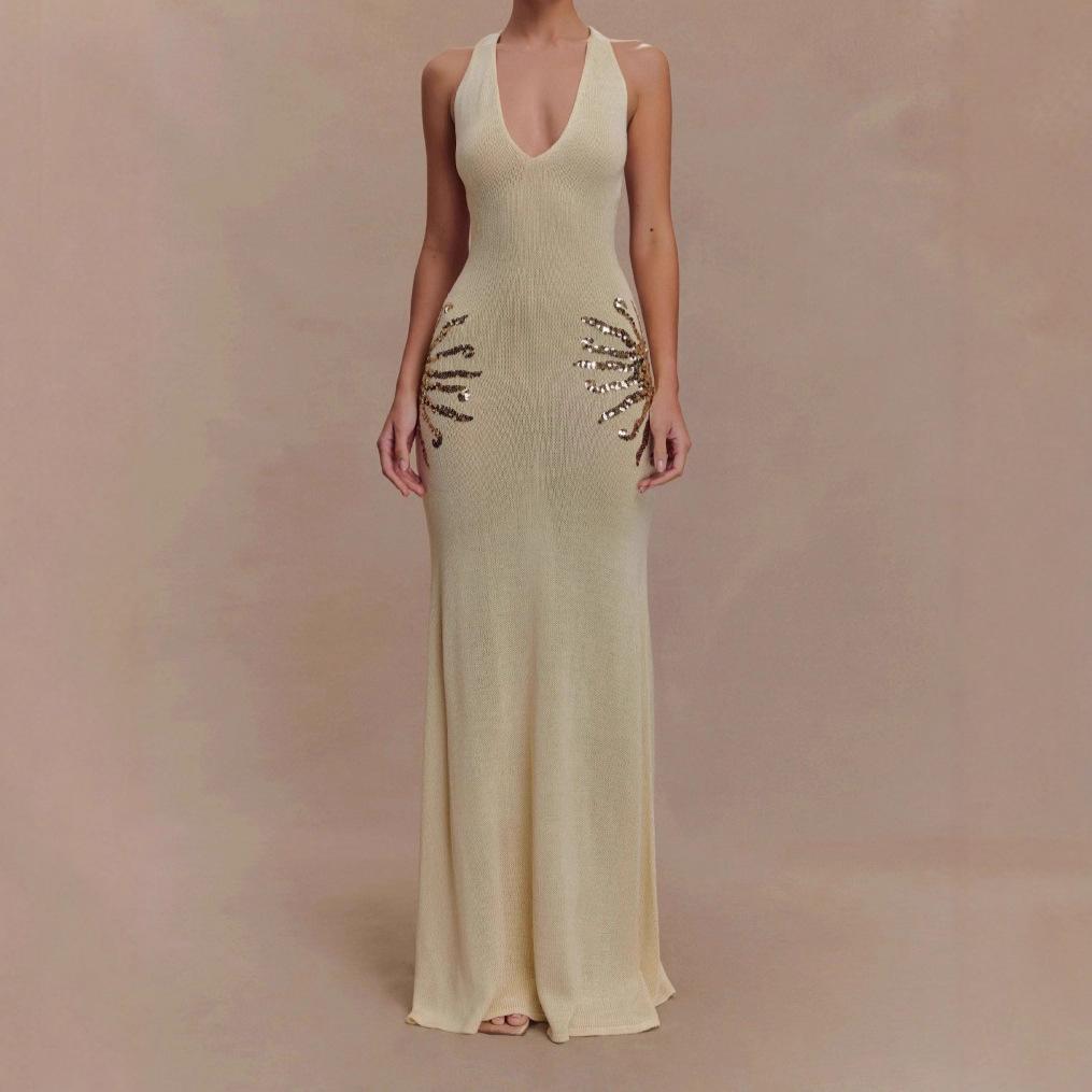 Summer New Retro French Elegant Solid Color Dress