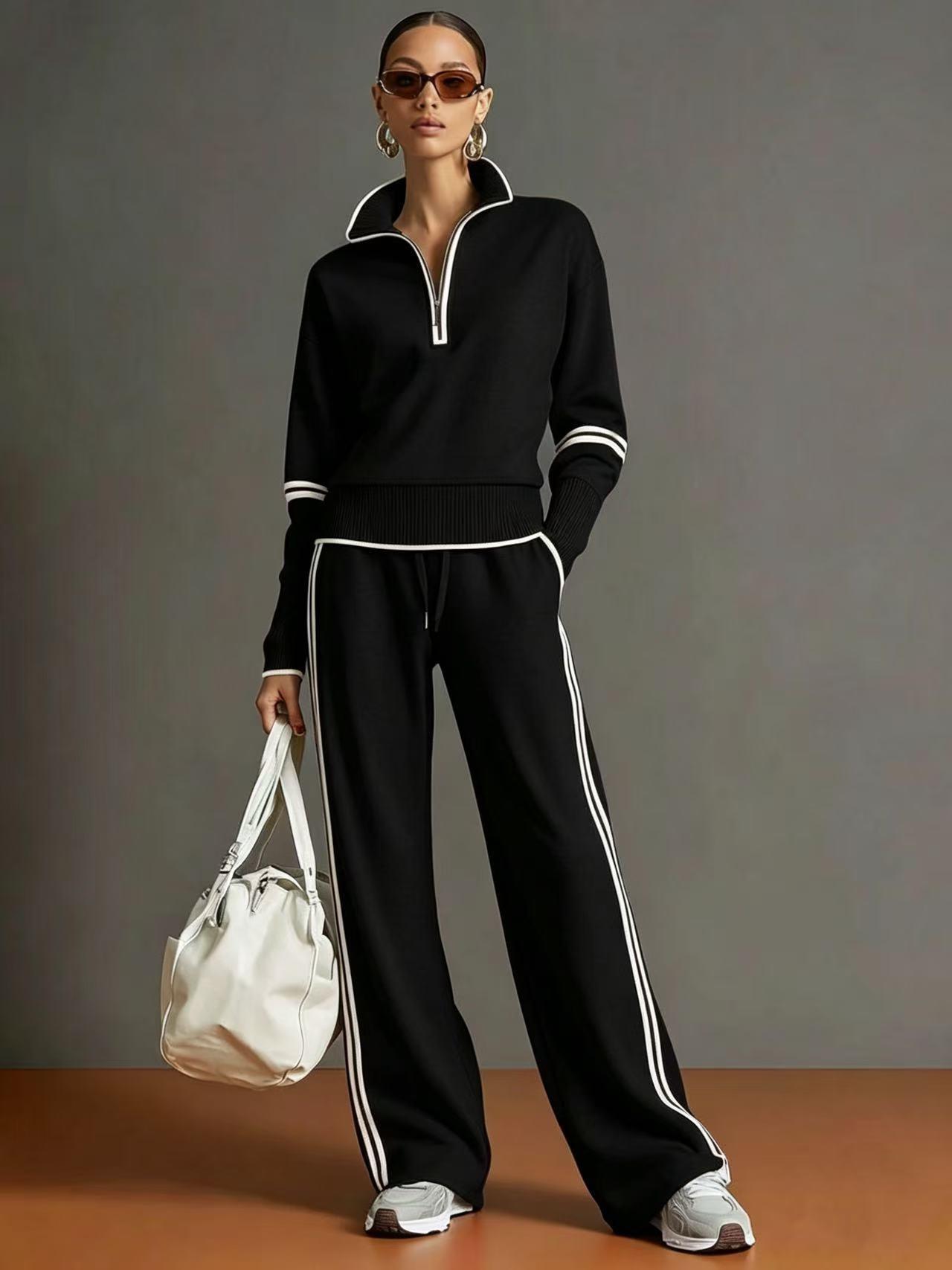 Women's Casual Sports Long Sleeve Suit Set Comfortable Breathable Two Piece Outfit For Daily Wear
