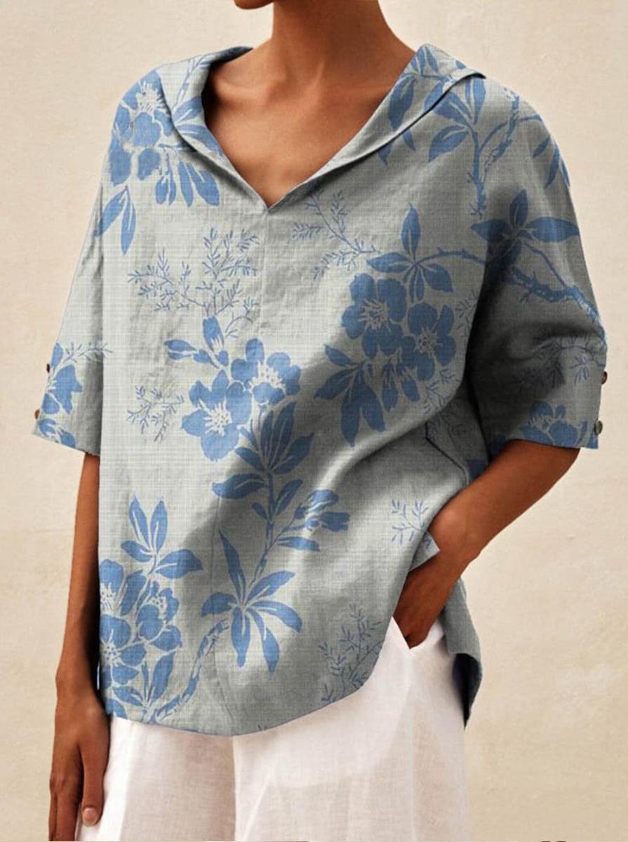 Light gray blue flower / L