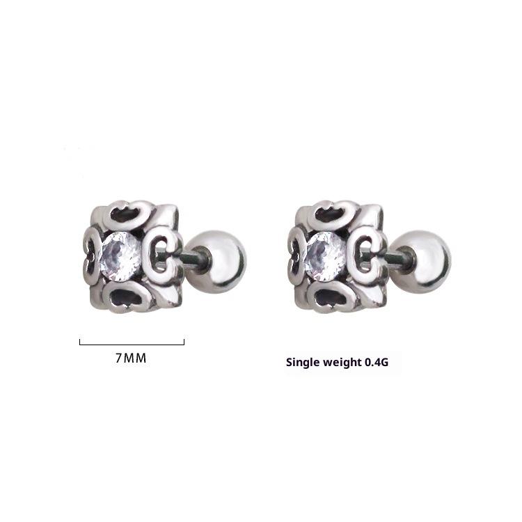 Creative Fashion Stainless Steel Skull Stud Earrings