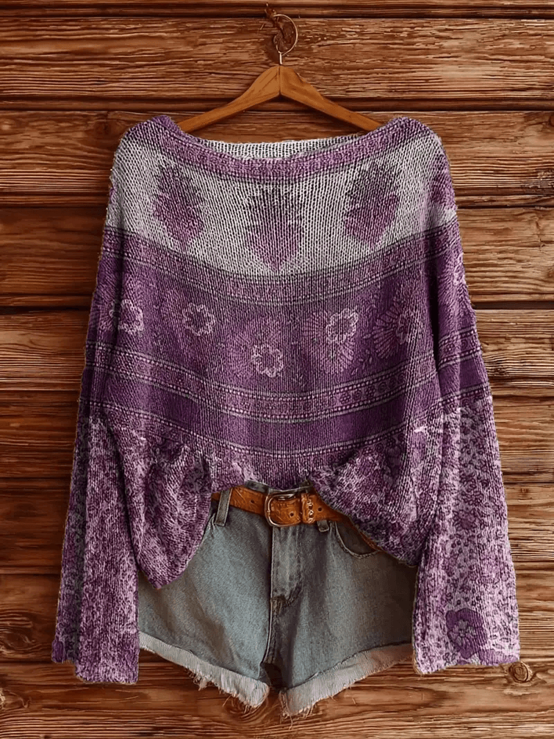 Oversized Loose Long Sleeve Pullover Women's Comfortable Sweater, Casual Long Sleeve Sweater
