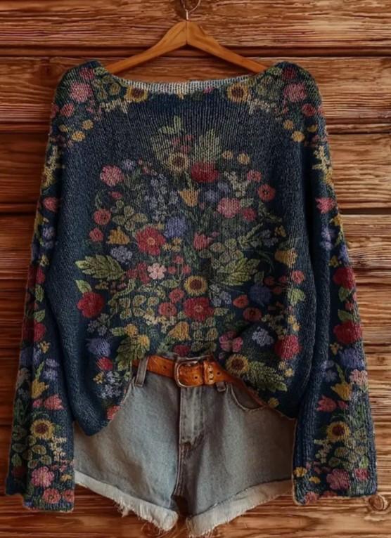 Women's Printed Knitted Sweater