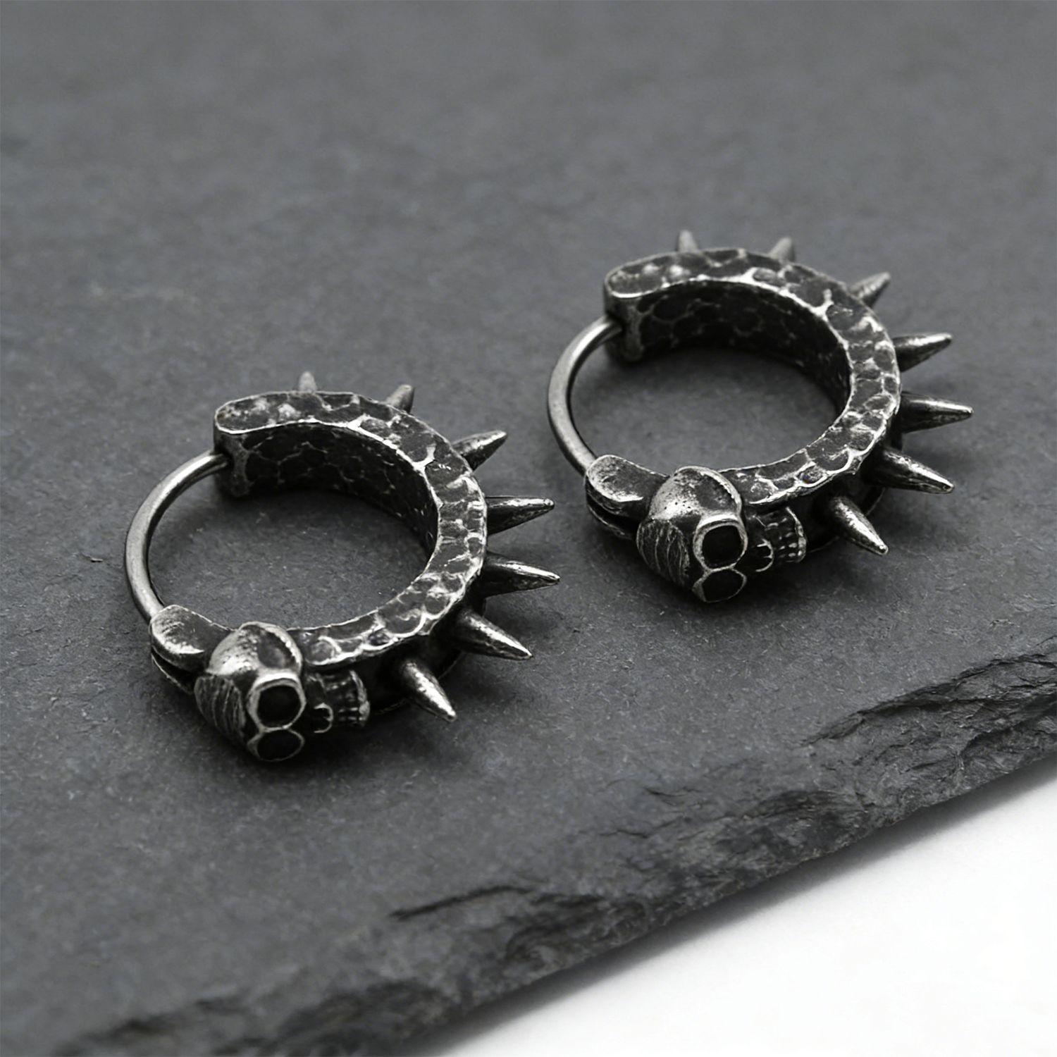 Retro Skull Long-Beard Earrings