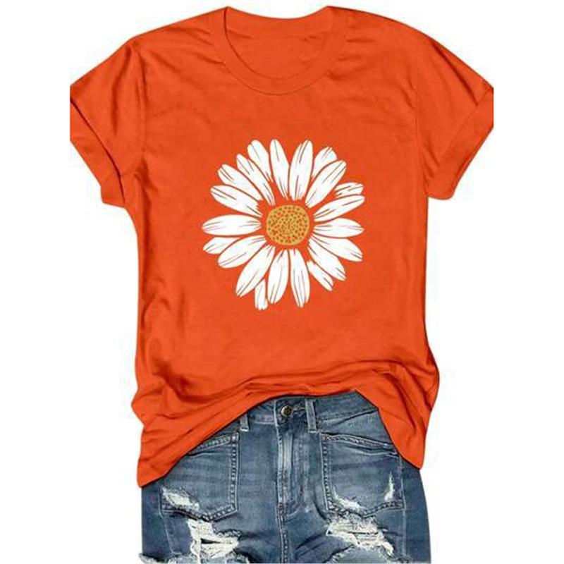 Women's Casual Daisy Print T-Shirt