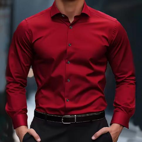 European And American Men's Business Long-Sleeve Wrinkle-Resistant, Non-Iron Casual Shirt