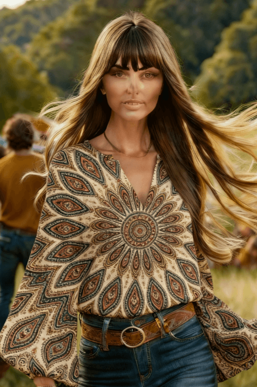 Women's Bohemian Retro Floral T-Shirt
