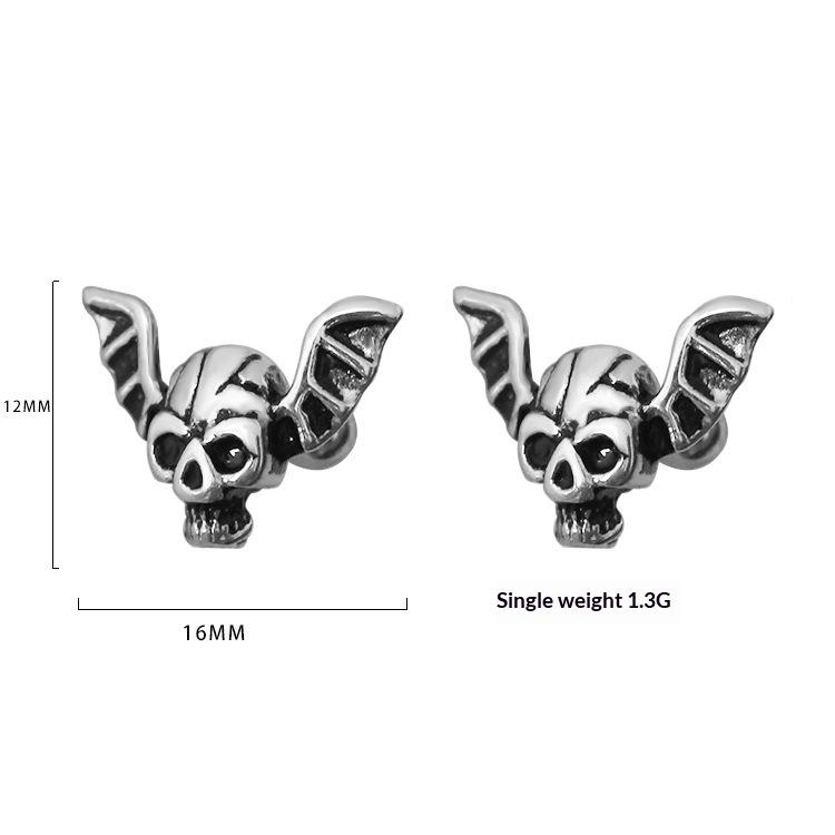 Creative Fashion Stainless Steel Skull Stud Earrings