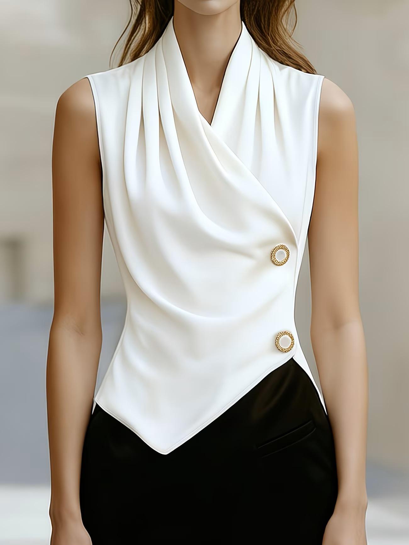 Elegant Sexy Versatile Sleeveless Womens Blouse