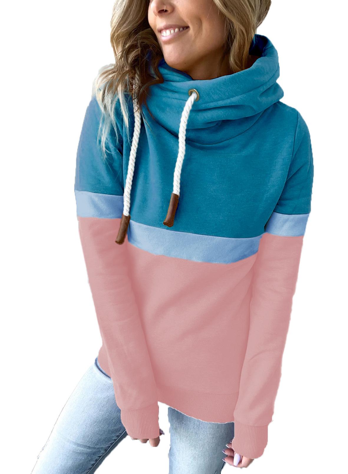 Women's Casual Turtleneck Hooded Sweatshirt