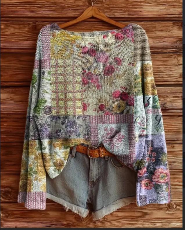 Women's Printed Knitted Sweater