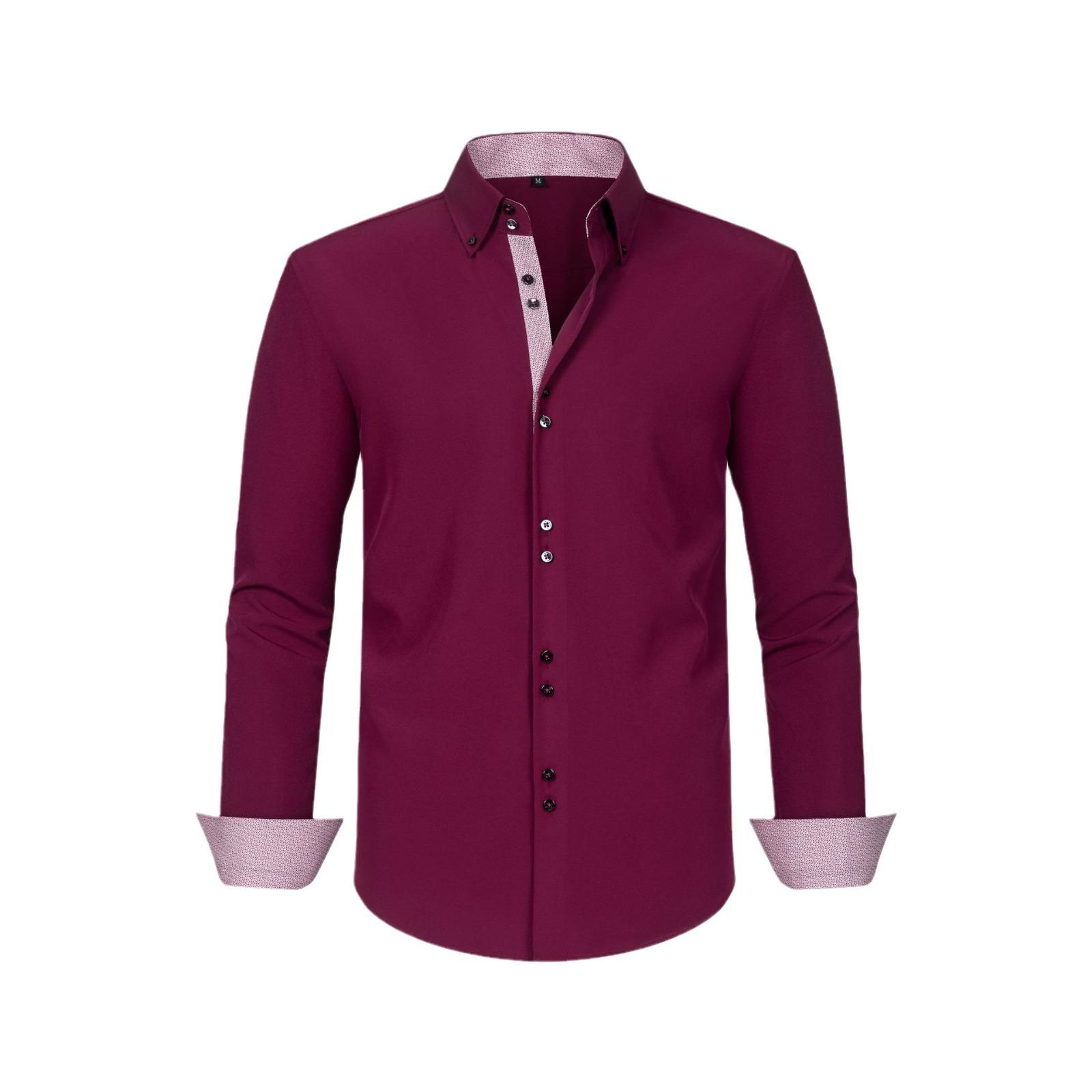 Mens Four-Way Stretch Polka-Dot Colorblock Shirt
