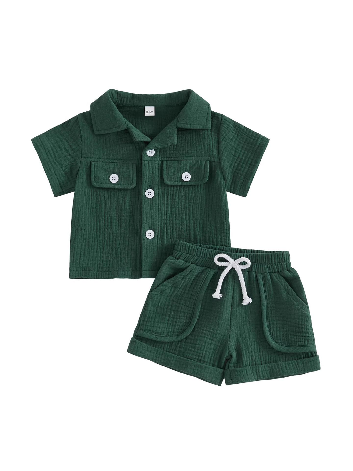 Short Sleeved Shorts Lapel Set Two-piece Set